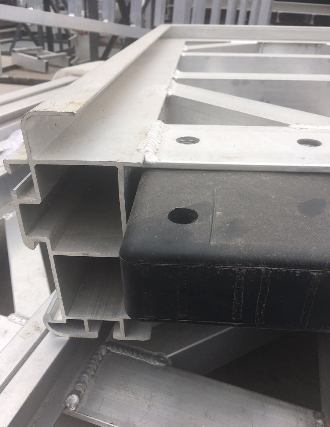 Marine floating pontoon dock platform or bridge platform with bollard5